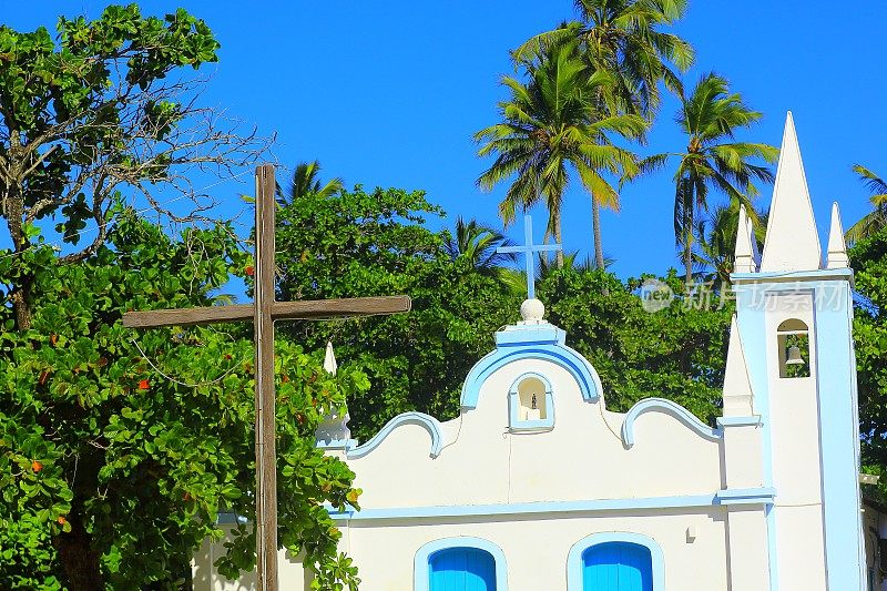 葡萄牙殖民地São Francisco church, Praia do Forte, Bahia，巴西